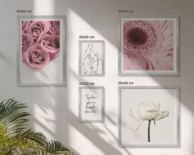 Cuadro para pared de galería de arte con diseño de inspiraciones bohemias florales