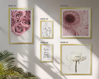 Cuadro para pared de galería de arte con diseño de inspiraciones bohemias florales