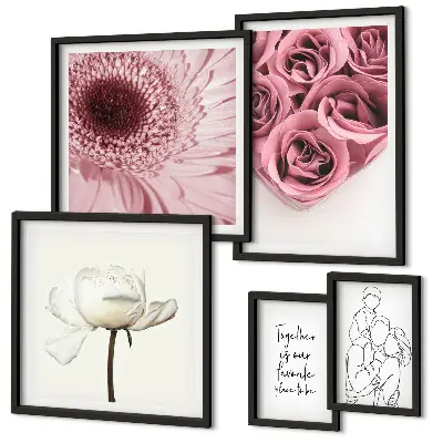 Cuadro para pared de galería de arte con diseño de inspiraciones bohemias florales