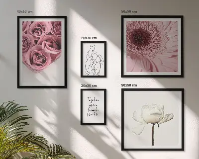Cuadro para pared de galería de arte con diseño de inspiraciones bohemias florales