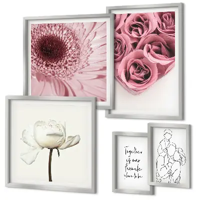 Cuadro para pared de galería de arte con diseño de inspiraciones bohemias florales