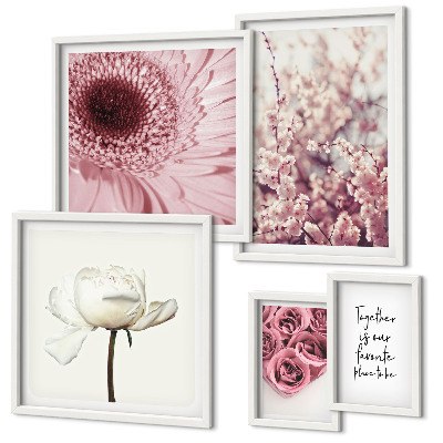 Conjunto de cuadros decorativos Toques florales románticos