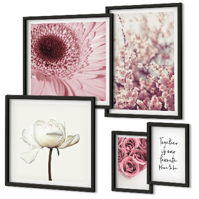 Conjunto de cuadros decorativos Toques florales románticos
