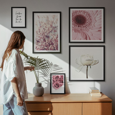 Conjunto de cuadros decorativos Toques florales románticos