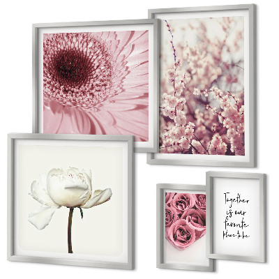 Conjunto de cuadros decorativos Toques florales románticos