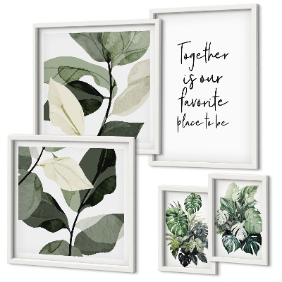 Set de 5 cuadros para salón Inspiraciones modernas para plantas