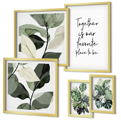 Set de 5 cuadros para salón Inspiraciones modernas para plantas