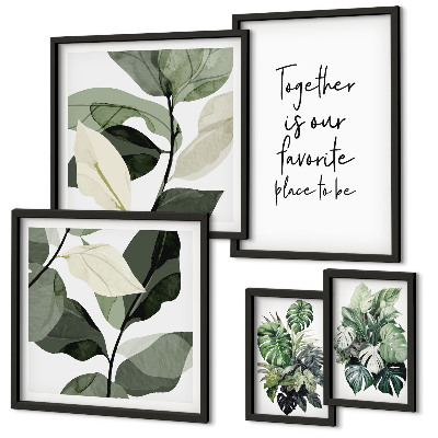 Set de 5 cuadros para salón Inspiraciones modernas para plantas