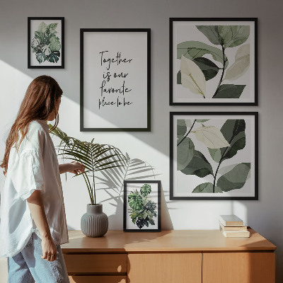 Set de 5 cuadros para salón Inspiraciones modernas para plantas