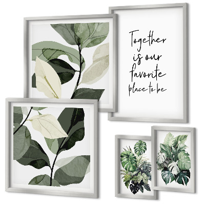 Set de 5 cuadros para salón Inspiraciones modernas para plantas