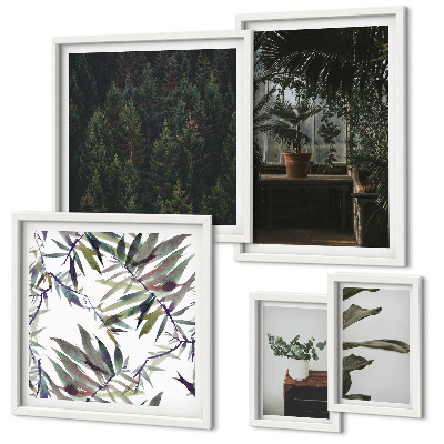 Pared galería de arte motivos vegetales de oasis verde
