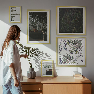 Pared galería de arte motivos vegetales de oasis verde