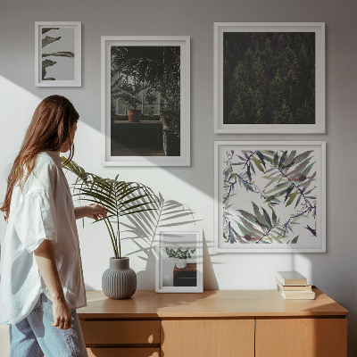 Pared galería de arte motivos vegetales de oasis verde