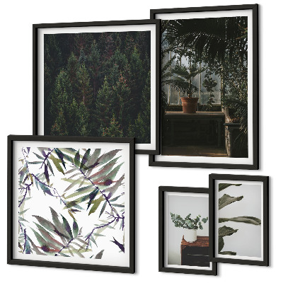 Pared galería de arte motivos vegetales de oasis verde