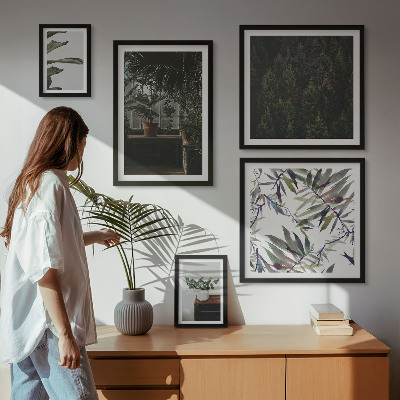 Pared galería de arte motivos vegetales de oasis verde