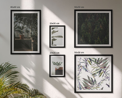 Pared galería de arte motivos vegetales de oasis verde