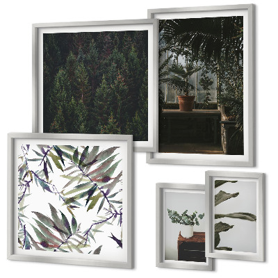 Pared galería de arte motivos vegetales de oasis verde