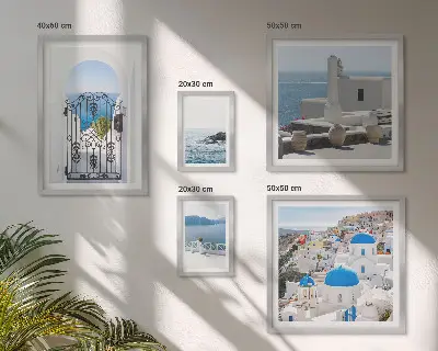 Conjunto de cuadros decorativos con vistas de la Grecia mediterránea
