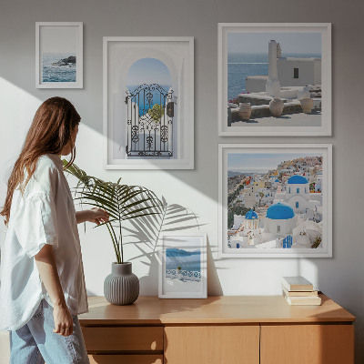 Conjunto de cuadros decorativos Vistas de la Grecia mediterránea