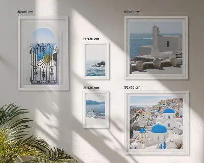 Conjunto de cuadros decorativos con vistas de la Grecia mediterránea