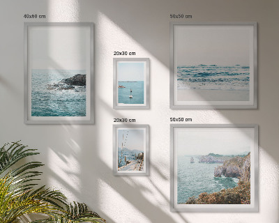 Set de 5 cuadros para salón Vistas tranquilas al mar, playas, acantilados.