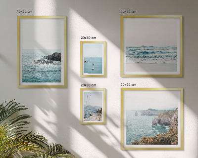 Set de 5 cuadros para salón Vistas tranquilas al mar, playas, acantilados.