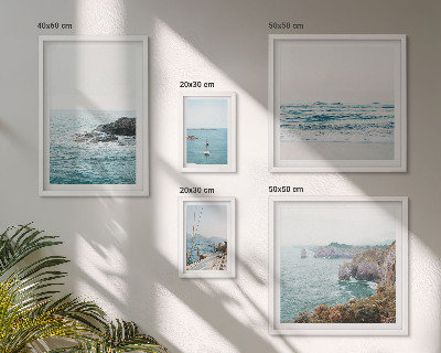 Set de 5 cuadros para salón Vistas tranquilas al mar, playas, acantilados.