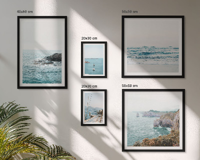 Set de 5 cuadros para salón Vistas tranquilas al mar, playas, acantilados.