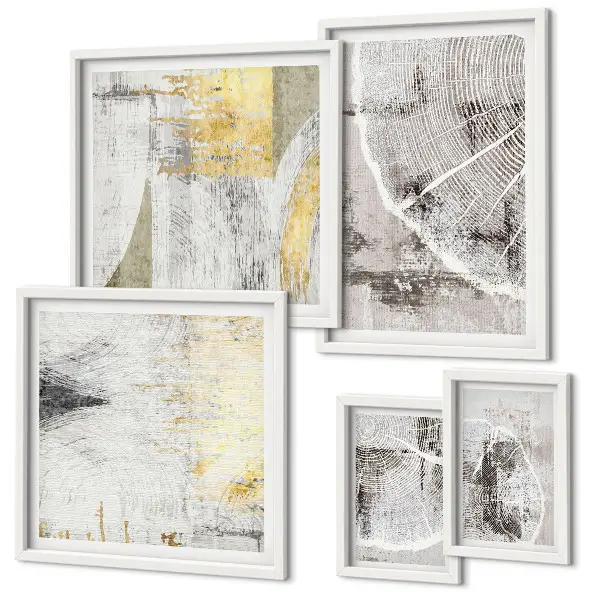 Conjunto de cuadros decorativos con patrones abstractos neutros
