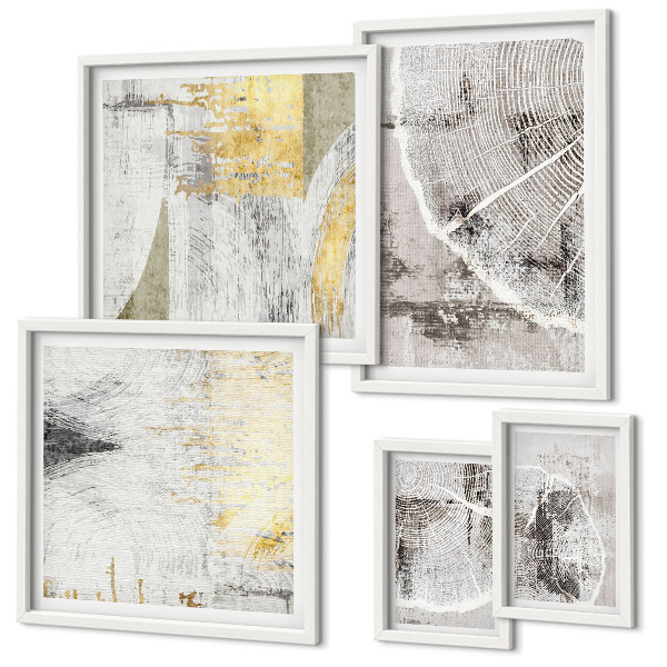 Conjunto de cuadros decorativos Patrones neutros abstractos