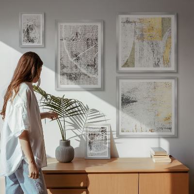 Conjunto de cuadros decorativos Patrones neutros abstractos