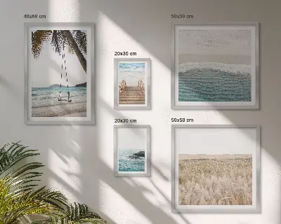 Conjunto de cuadros decorativos con diseño de vistas relajantes al mar