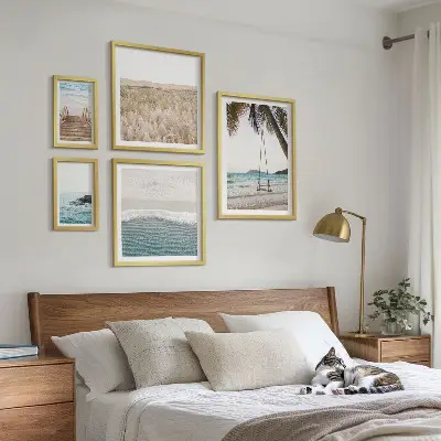 Conjunto de cuadros decorativos con diseño de vistas relajantes al mar