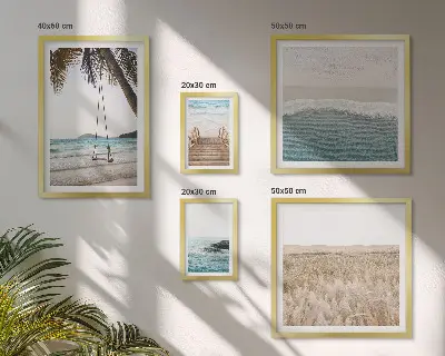 Conjunto de cuadros decorativos con diseño de vistas relajantes al mar