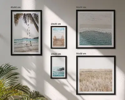 Conjunto de cuadros decorativos con diseño de vistas relajantes al mar