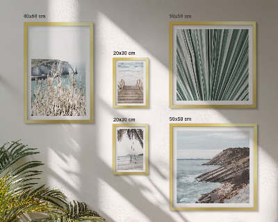 Set de 5 cuadros para salón playas costeras tropicales