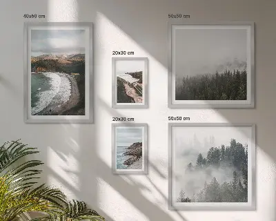 Conjunto de cuadros decorativos paisajes costeros y bosques de montaña