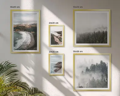 Conjunto de cuadros decorativos paisajes costeros y bosques de montaña