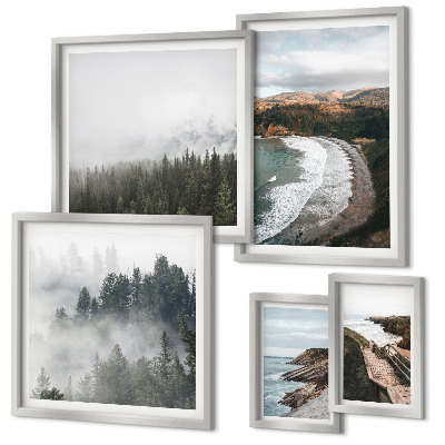 Conjunto de cuadros decorativos Paisajes costeros, bosques de montaña