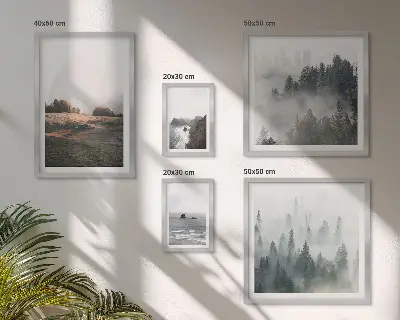 Set de 5 cuadros para salón con vistas naturales a la montaña y al mar