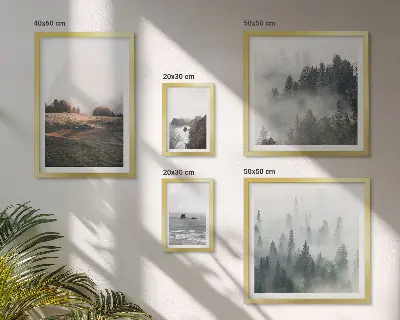 Set de 5 cuadros para salón con vistas naturales a la montaña y al mar