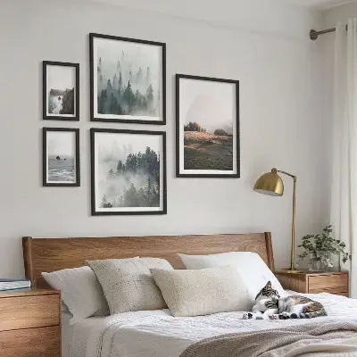 Set de 5 cuadros para salón con vistas naturales a la montaña y al mar