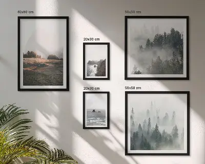 Set de 5 cuadros para salón con vistas naturales a la montaña y al mar