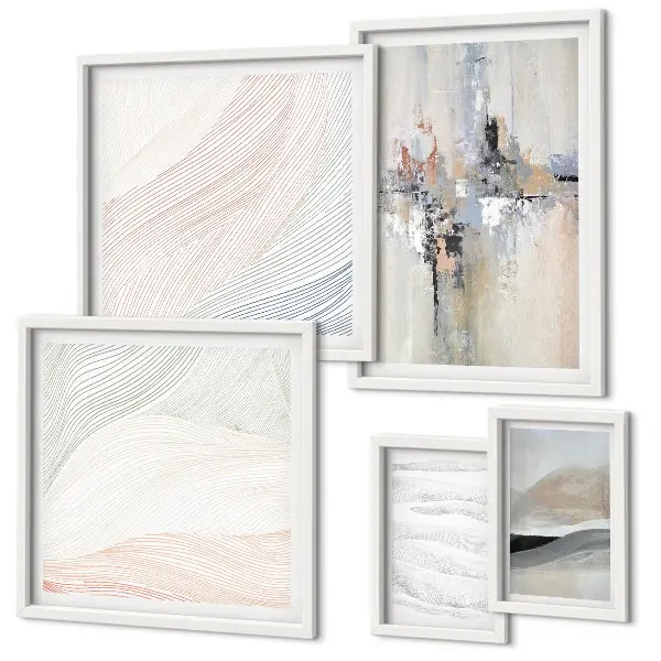 Galería de pared para arte composiciones con tonalidades abstractas