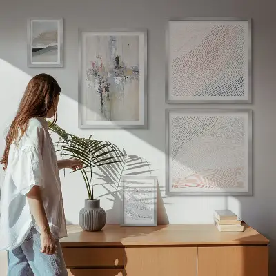 Galería de pared para arte composiciones con tonalidades abstractas