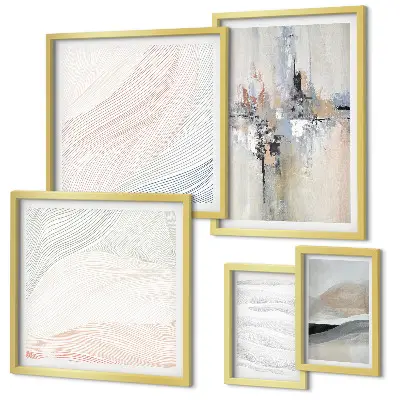 Galería de pared para arte composiciones con tonalidades abstractas