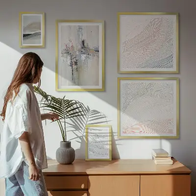 Galería de pared para arte composiciones con tonalidades abstractas