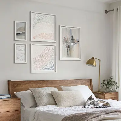 Galería de pared para arte composiciones con tonalidades abstractas