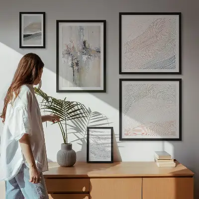 Galería de pared para arte composiciones con tonalidades abstractas