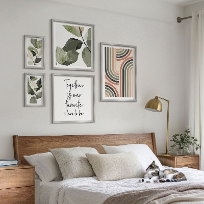Conjunto de cuadros decorativos Elegantes detalles florales geométricos
